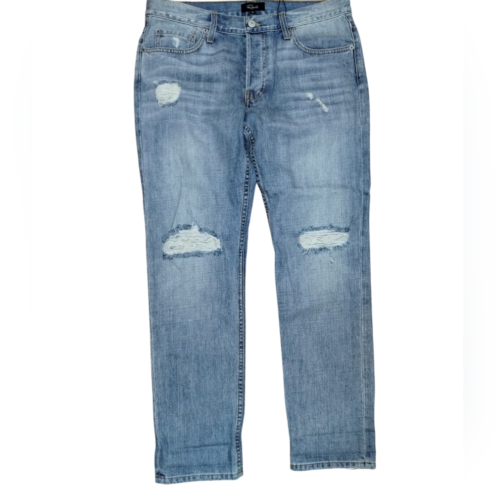 Rails Jeans W34 Distressed Button Fly roll hem 29 Blue USA Premium nwt